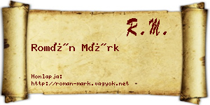 Román Márk névjegykártya